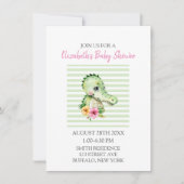 Invitation Aquarelle d'Alligator mignonne Hibiscus Baby showe (Devant)