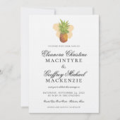 Invitation Aquarelle d'ananas de l'île tropicale Mariage phot (Devant)