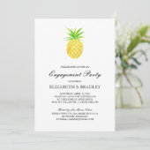 Invitation Aquarelle d'ananas Partie d'engagement tropical (Debout devant)