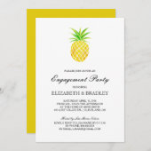 Invitation Aquarelle d'ananas Partie d'engagement tropical (Devant / Derrière)