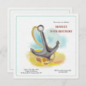 Invitation Aquarelle d'ancre (Devant / Derrière)