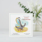 Invitation Aquarelle d'ancre (Debout devant)