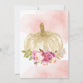 Invitation Aquarelle d'anniversaire d'or de rose de fille de (Dos)