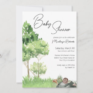 Invitation Aquarelle dans le Baby shower Park
