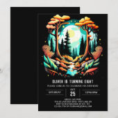 Invitation Aquarelle dans les bois Enfants Anniversaire (Devant / Derrière)