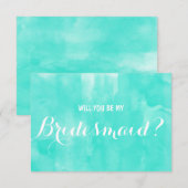 Invitation Aquarelle d'aqua moderne Serez-vous ma servante (Devant / Derrière)