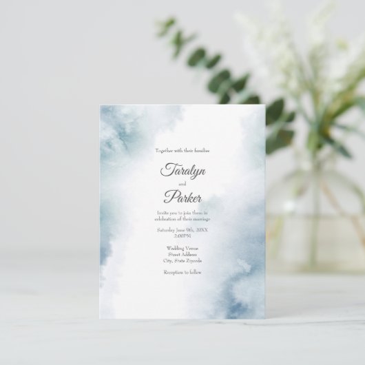 Invitation Aquarelle d'ardoise Cadre Abstrait (Debout devant)