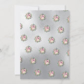 Invitation Aquarelle d'argent Floral Frosty Rose Anniversaire (Dos)