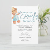 Invitation Aquarelle d'attente précoce Baby shower de l'ours (Debout devant)