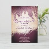 Invitation Aquarelle d'aubergine de la glycine d'automne (Debout devant)