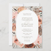 Invitation Aquarelle d'automne Boho Floral Mariage (Devant)