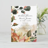 Invitation Aquarelle d'automne Fête des mariées florale (Debout devant)