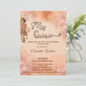 Invitation Aquarelle d'automne fleurie orangée (Debout devant)