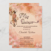 Invitation Aquarelle d'automne fleurie orangée (Devant / Derrière)