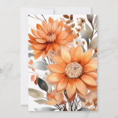 Invitation Aquarelle d'automne Floral Thanksgiving Dîner (Dos)