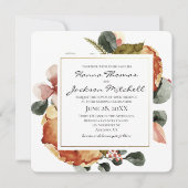 Invitation Aquarelle d'automne Mariage floral (Devant)