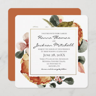 Invitation Aquarelle d'automne Mariage floral