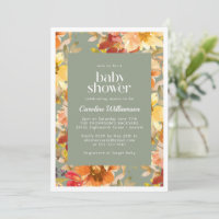 Aquarelle d'automne Motif floral Baby shower chic