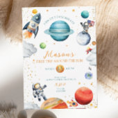 Invitation Aquarelle d'aventure cosmique Espace Anniversaire