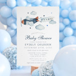 Invitation Aquarelle d'avion vintage C'est un Baby shower gar<br><div class="desc">Emmenez-vous dans le ciel avec cette charmante invitation de baby shower d'avion vintage, parfaite pour célébrer l'arrivée d'un bébé garçon. Doté d’une illustration aquarelle d’un avion classique tirant une bannière "It’s a Boy!" à travers des nuages doux, ce design capte l’esprit d’aventure et de nostalgie. Les tons bleus et marron...</div>