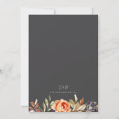 Invitation Aquarelle de automne Burange Gris orange Mariage f (Dos)