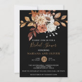 Invitation Aquarelle de automne Floral Black Dark Fête des ma (Devant)