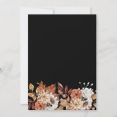 Invitation Aquarelle de automne Floral Black Dark Fête des ma (Dos)
