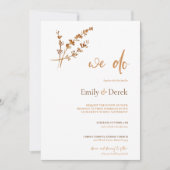 Invitation Aquarelle de automne Mariage orange brûlé (Devant)