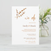 Invitation Aquarelle de automne Mariage orange brûlé (Debout devant)