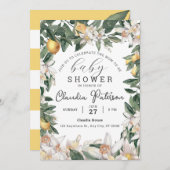 Invitation Aquarelle de Baby shower de citron tropical (Devant / Derrière)