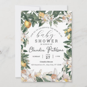 Invitation Aquarelle de Baby shower de citron tropical