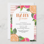 Invitation Aquarelle de Baby shower de Citrus tropical Citron (Devant)