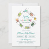 Invitation Aquarelle de baby shower Little Lovebug (Devant)