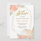 Invitation Aquarelle de baby shower rose et or (Devant)