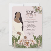 Invitation Aquarelle de Baby shower rose pâle Floral (Devant)