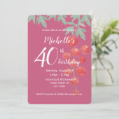 Invitation Aquarelle de baies de Currant Rouge peinte à la ma (Debout devant)