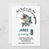 Invitation Aquarelle de bobine dans la pêche amusante Anniver (Devant)