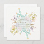 Invitation Aquarelle de bouquet Succulente | Anniversaire (Devant / Derrière)