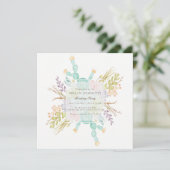 Invitation Aquarelle de bouquet Succulente | Anniversaire (Debout devant)