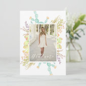 Invitation Aquarelle de bouquet Succulente | Graduation Party (Debout devant)