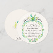 Invitation Aquarelle de Cactus du désert nuptial Pays rustiqu (Devant / Derrière)