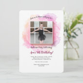 Invitation Aquarelle de cadre blanc Anniversaire (Debout devant)