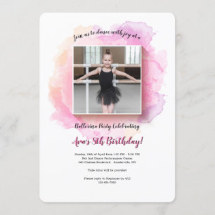 Invitation Aquarelle de cadre blanc Anniversaire