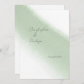 Invitation Aquarelle de calligraphie verte Sage Enregistrer l (Devant / Derrière)