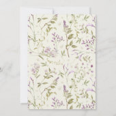 Invitation Aquarelle de canard Baby shower floral fille (Dos)