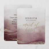 Invitation Aquarelle de canneberge Serez-vous ma servante d'h (Devant / Derrière)