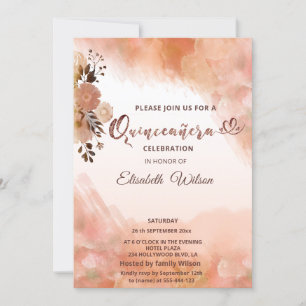 Invitation Aquarelle de cantaloue à fleurs d'automne