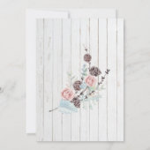 Invitation Aquarelle de cerf d'hiver sur Mariage de bois (Dos)