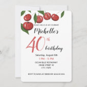 Invitation Aquarelle de cerises douces peinte à la main (Devant)