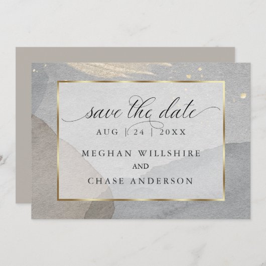 Invitation Aquarelle de champignon sur pierre de granit (Devant / Derrière)